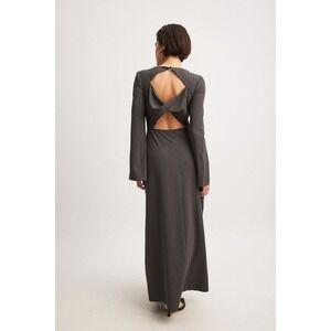 NA-KD Women's Structured Melange Open Back Maxi Dress - Washed Black - EU 40